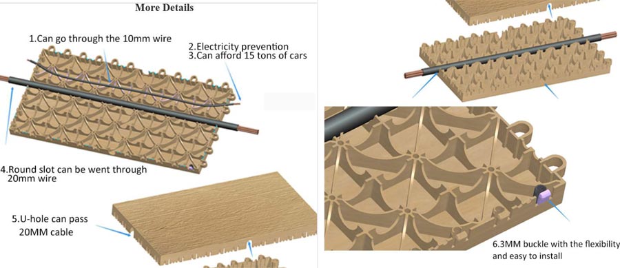 Multi-functional wood grain PP flooring